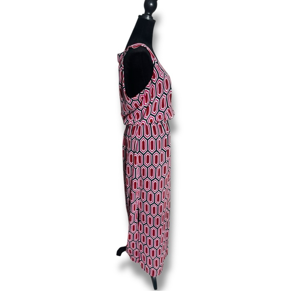 Banana Republic Red/White/Black Geometric Pattern Cutout Sleeveless Maxi Dress - Picture 4 of 16
